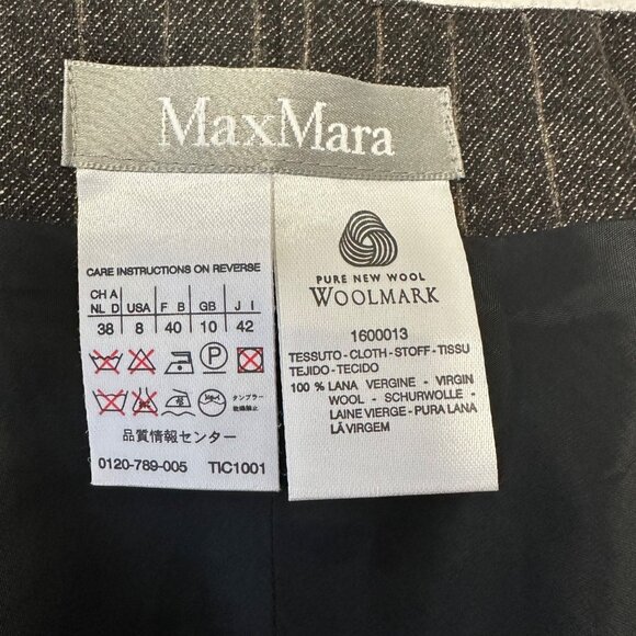 Max Mara Wool A-Line Knee Length Skirt Size 8 US Gray Classic Academia Career - Picture 3 of 12